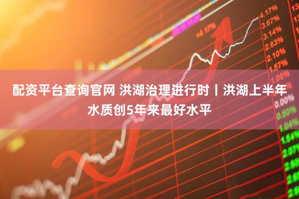 配资平台查询官网 洪湖治理进行时丨洪湖上半年水质创5年来最好水平